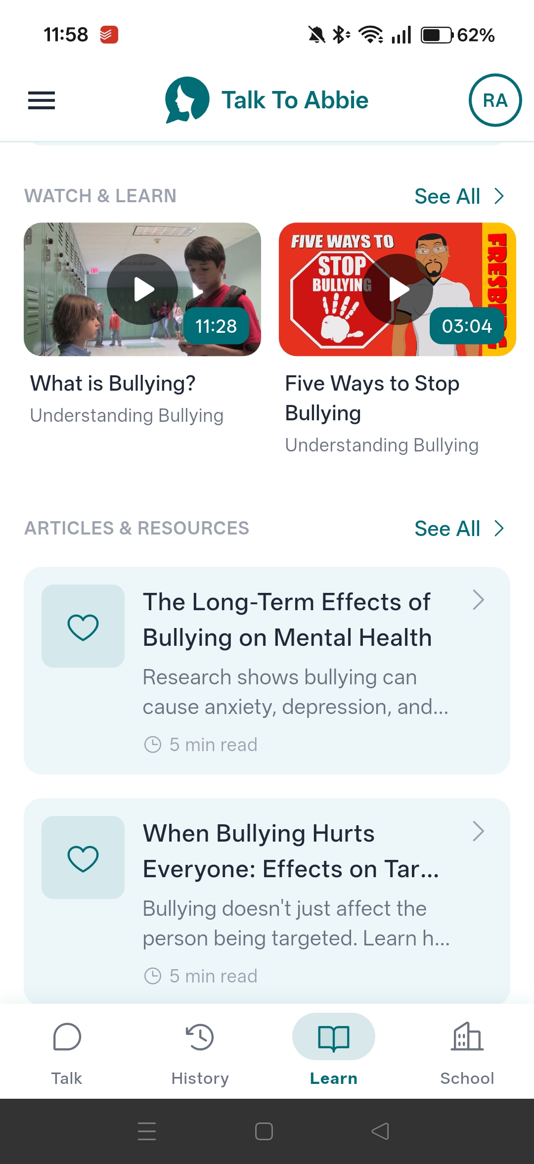 Abbie support features